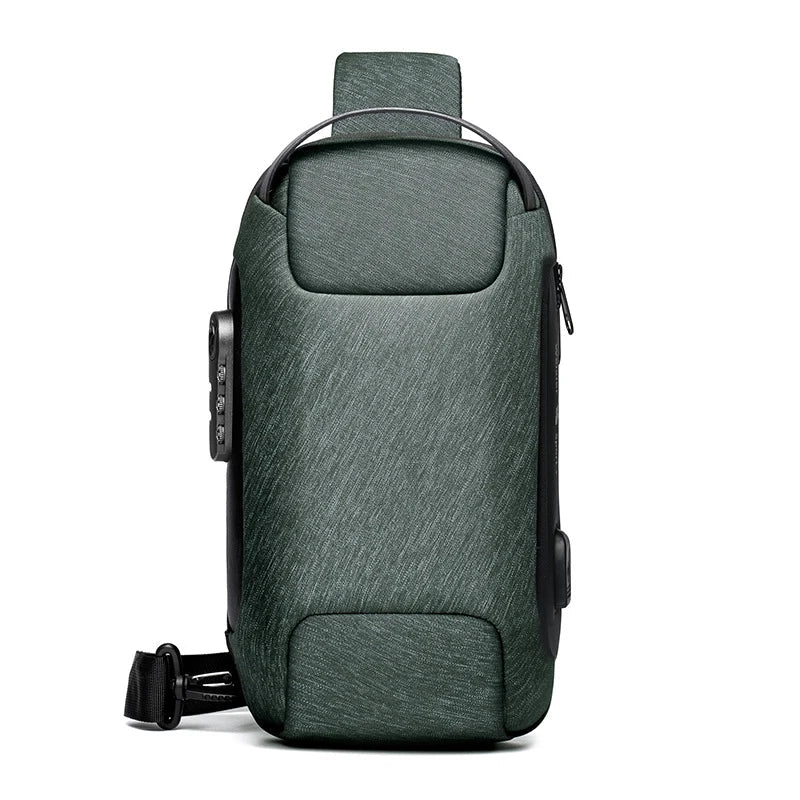 Shoulder Bag for Men Waterproof USB Man Crossbody Bag Anti-Theft Short Travel Messenger Sling Fashion Designer Chest Bag