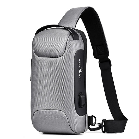 Shoulder Bag for Men Waterproof USB Man Crossbody Bag Anti-Theft Short Travel Messenger Sling Fashion Designer Chest Bag