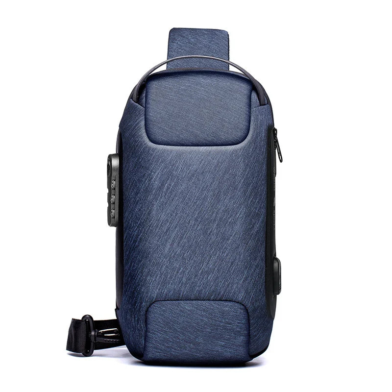 Shoulder Bag for Men Waterproof USB Man Crossbody Bag Anti-Theft Short Travel Messenger Sling Fashion Designer Chest Bag