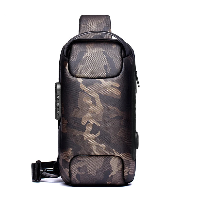 Shoulder Bag for Men Waterproof USB Man Crossbody Bag Anti-Theft Short Travel Messenger Sling Fashion Designer Chest Bag