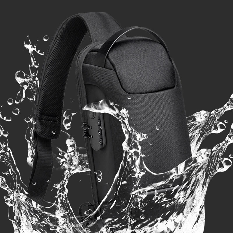 Shoulder Bag for Men Waterproof USB Man Crossbody Bag Anti-Theft Short Travel Messenger Sling Fashion Designer Chest Bag